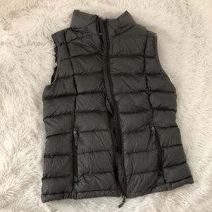 Charter club dark gray zip up vest with detachable hood